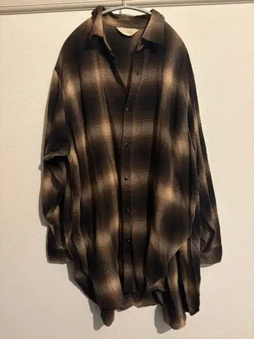 [ Jieda ] OMBRE PLAID LONG SHIRT