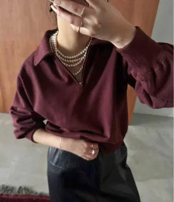 +81BRANCA/하치이치브랑카 SLOBE 별주 하프 지퍼 맨투맨