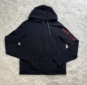 아르마니 익스체인지 지퍼 후드티 블랙 S