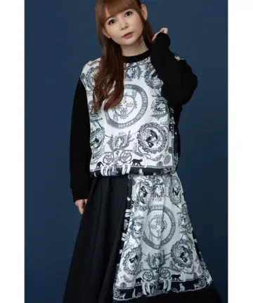 mmts 마미타스 나카가와 쇼코 쇼코탄 스카프 패턴 스커트 플리츠 고양이