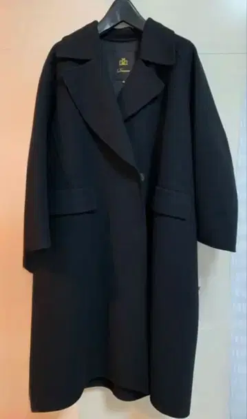 드로어 블랙 롱 리버 코트