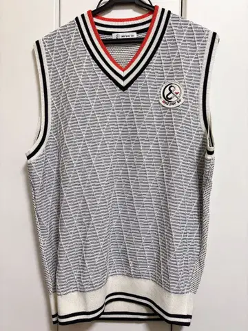 앤퍼시 니트 베스트 V넥 로고 와펜 L 사이즈 골프웨어