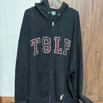 TSLF 로고 블랙 집업 후디
