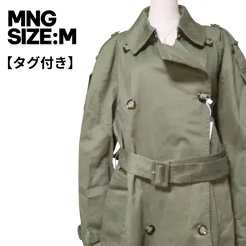 MNG MANGO 트렌치코트 라이너 포함 밀리터리 M 그린