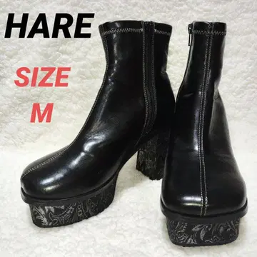 HARE 하레 통굽 페이즐리 여성용 부츠 블랙 M