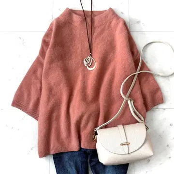 새상품급 보르지 페렛 빌드넥 풀오버 핑크 S