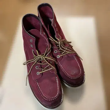 버건디 스웨이드 워크 부츠 하이컷 26cm