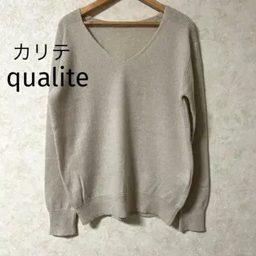 칼리테 캐시미어 100% V넥 니트