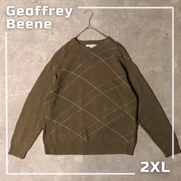 90s Geoffrey Beene 홍콩제 아가일 스티치 코튼 니트