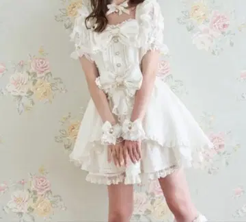 리즈리사 프론트 카슈쿨 BIG 리본 셋업 화이트