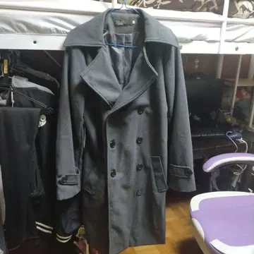 그레이 더블 코트 L