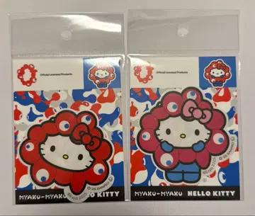 산리오 미야쿠미야쿠 변신 어패럴 스티커 얼굴 전신 2장 세트 헬로키티