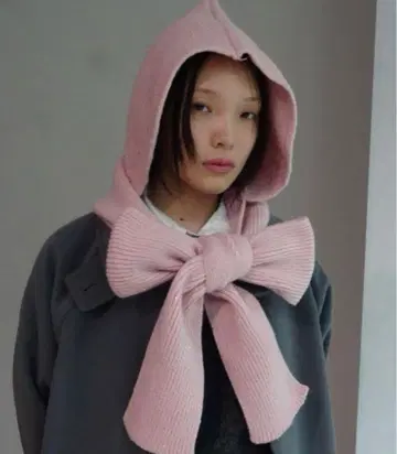 FEKETE 라메 후디 머플러 핑크