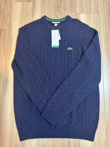 LACOSTE 네이비 케이블 니트 스웨터 M