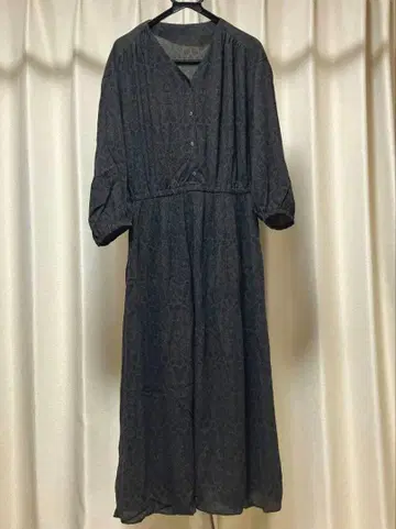 롱 원피스 브라운 V넥 유나이티드 애로우즈