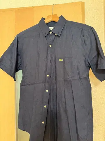 LACOSTE 네이비 반팔 셔츠 FR 40 / US M
