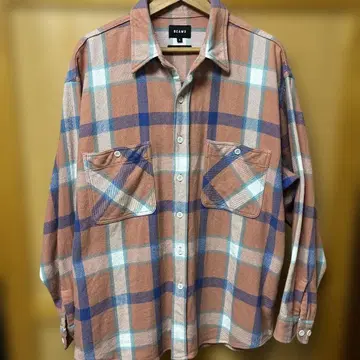 BEAMS 긴팔 플란넬 셔츠 S 사이즈 체크