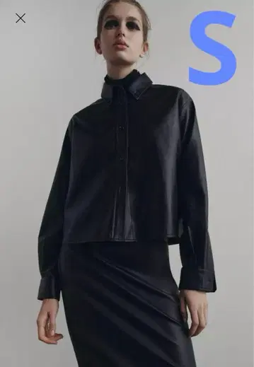 [ 새상품 택 포함 ] ZARA 자라 인조 가죽 오버 사이즈 셔츠