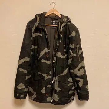 VANS 카모 패턴 후드 부착 자켓 M