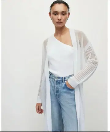 새상품급 ALLSAINTS 화이트 메쉬 가디건 S