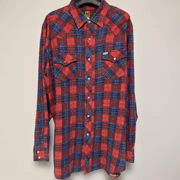 90s KODIAK 프린트 플란넬 셔츠 XL 프린트  체크 섀도우