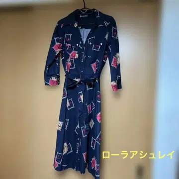 로라 애슐리 네이비 컬러 셔츠 원피스