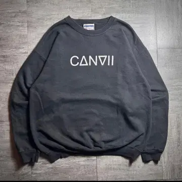 [ 00's ] Hanes 블랙 프린트 맨투맨 크롭 M 사이즈