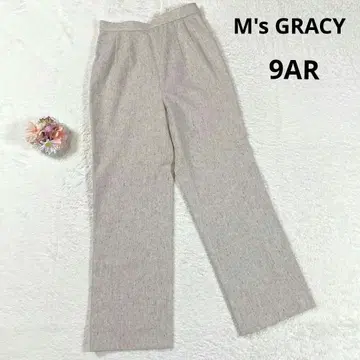 [엠즈 그레이시] 슬랙스 세미 와이드 (9AR) 베이지 울 혼방 깔끔한