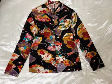 powder 시모사코 히데키 일본풍 패턴 긴팔 상의 M