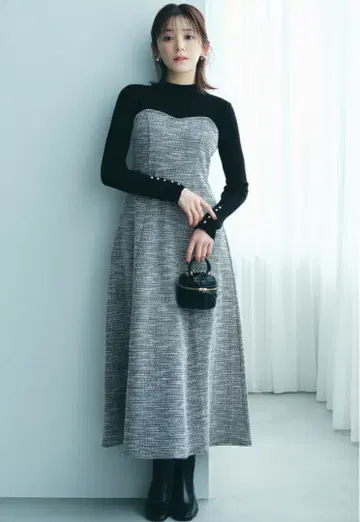 릴리안 캐럿 트위드 도킹 원피스 2