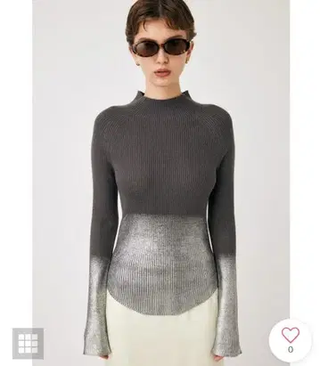 택 포함 미사용 새상품 MOUSSY 메탈릭 리브 니트