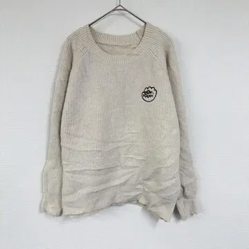 리브 편직 [ F ] 크림색 긴팔 스웨터 심플 내추럴 깔끔함