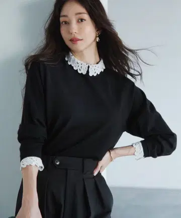 23구 [세탁 가능] 자수 니트 38 블랙