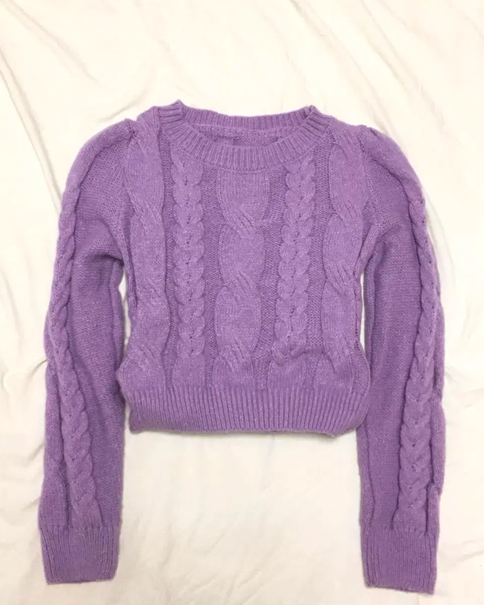 Purple crop knit for sale