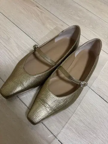 오데트 e 오딜 골드 비쥬 플랫슈즈