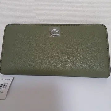 그린 가죽 지퍼 장지갑 C로고