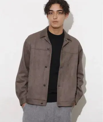 NANO universe 페이크 스웨이드 블루종 그레이지 L