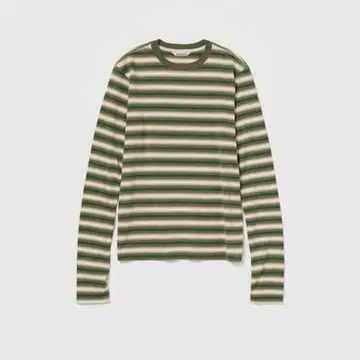 AURALEE 그라데이션 스트라이프 롱T 오라리