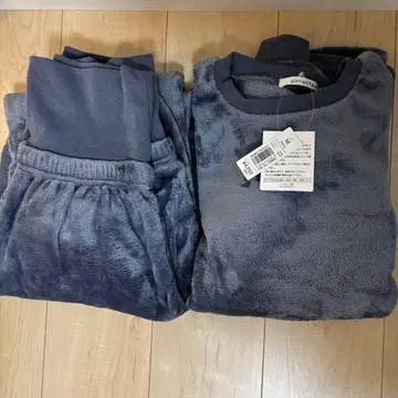 에메필 따뜻한 플리스 x 복대 포함 상하의 세트 BLUE