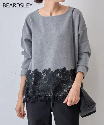 비어즐리 BEARDSLEY 밑단 레이스 티셔츠