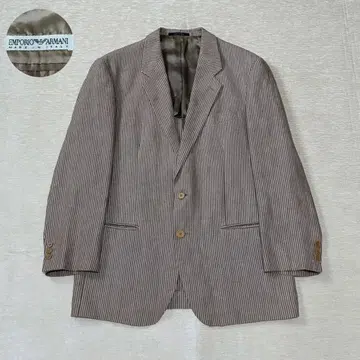 ARMANI 테일러드 자켓 이탈리아제 스트라이프 베이지 브라운