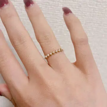 아가트 반지 k10 골드 펄