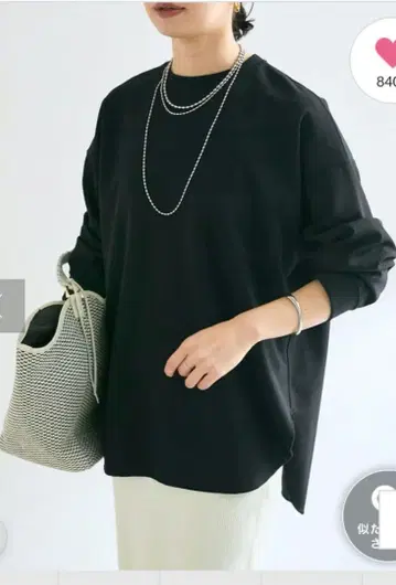 컷 조젯 풀오버 리브 드와 블랙