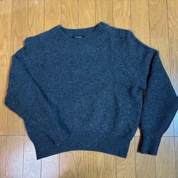 1회 착용 캐시미어 혼방 UNTITLED 다크 그레이 긴팔 니트