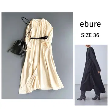 [ 에부루 ] 파인 울 플라노 벨티드 원피스 셔츠 원피스