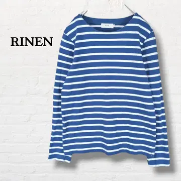 린넨 보더 긴팔 티셔츠 [ 0 ] 블루 일본제