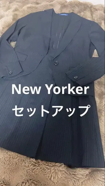 인기 New Yorker 블랙 스트라이프 스커트 수트