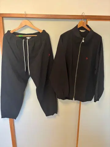 나일론 자켓 팬츠 셋업 블랙