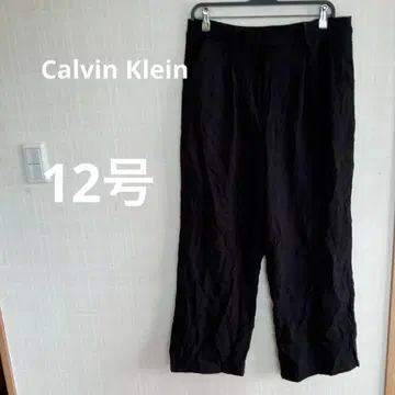 Calvin Klein 블랙 와이드 팬츠 12호 루즈한 사이즈