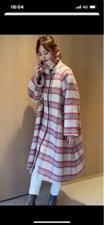 셀포드 A라인 체크 코트